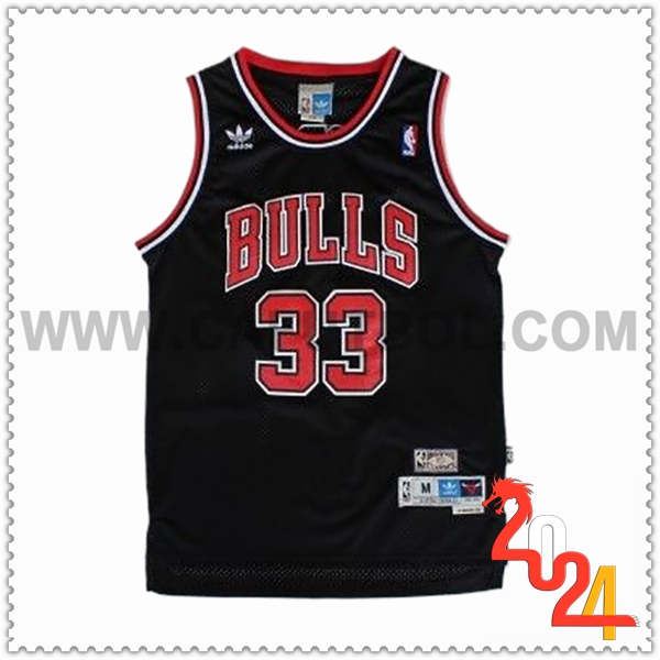 Camisetas NBA Chicago Bulls (PIPPEN #33) 2024/25 Negro/Rojo