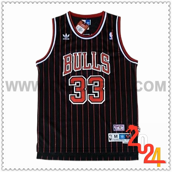 Camisetas NBA Chicago Bulls (PIPPEN #33) 2024/25 Negro/Rojo -02