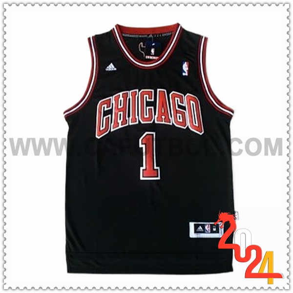 Camisetas NBA Chicago Bulls (Rosa #1) 2024/25 Negro