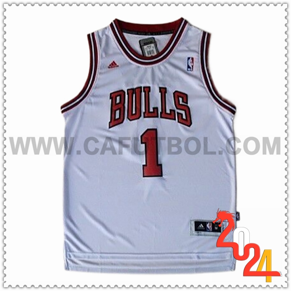 Camisetas NBA Chicago Bulls (Rosa #1) 2024/25 Blanco/Rojo