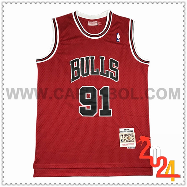 Camisetas NBA Chicago Bulls (RODMAN #91) 2024/25 Rojo -02