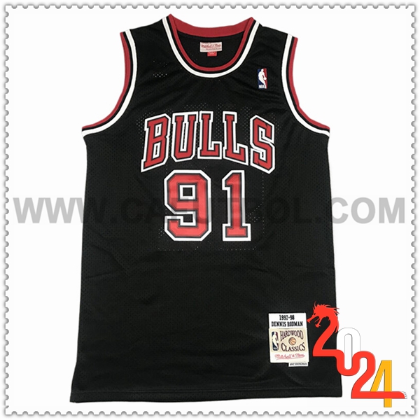 Camisetas NBA Chicago Bulls (RODMAN #91) 2024/25 Rojo/Negro