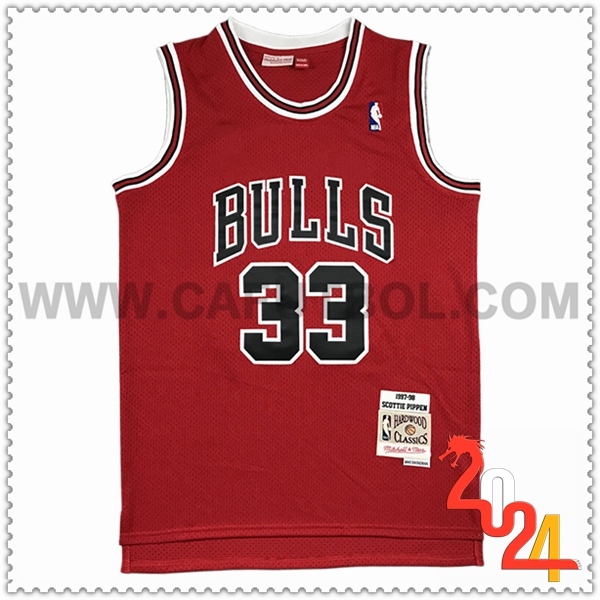 Camisetas NBA Chicago Bulls (PIPPEN #33) 2024/25 Rojo/Negro