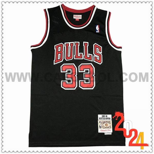 Camisetas NBA Chicago Bulls (PIPPEN #33) 2024/25 Negro/Rojo -03