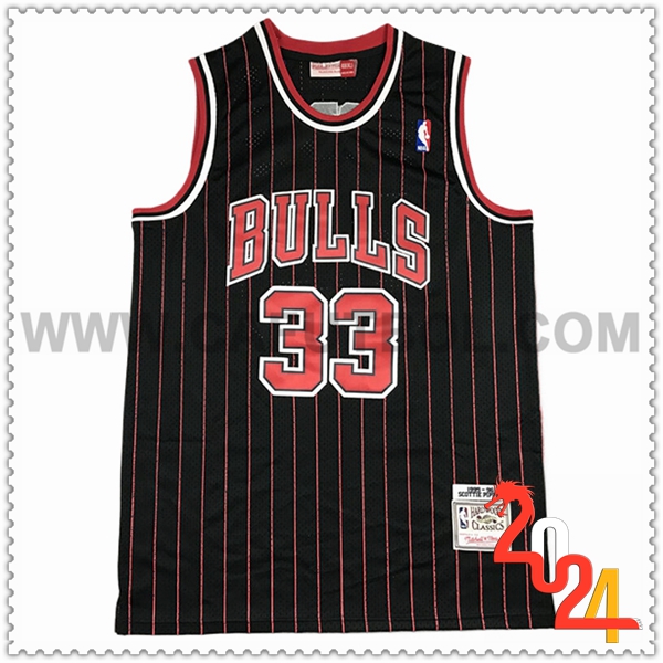 Camisetas NBA Chicago Bulls (PIPPEN #33) 2024/25 Negro/Rojo -04