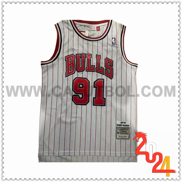 Camisetas NBA Chicago Bulls (RODMAN #91) 2024/25 Rosa/Rojo