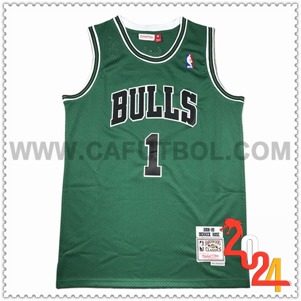 Camisetas NBA Chicago Bulls (Rosa #1) 2024/25 Verde -02