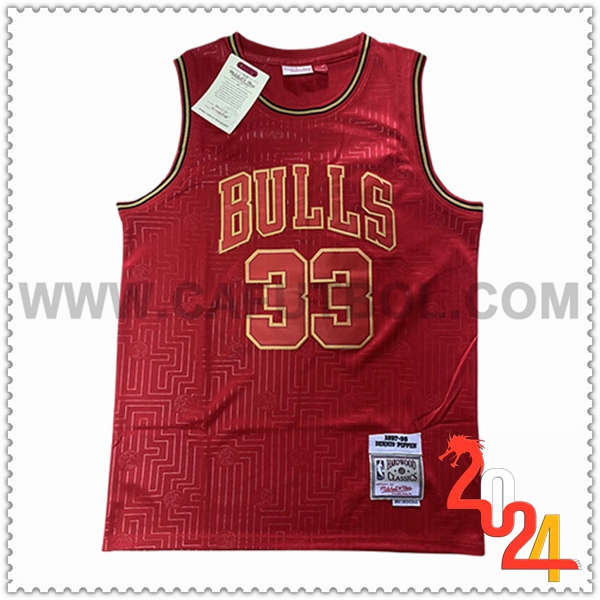 Camisetas NBA Chicago Bulls (PIPPEN #33) 2024/25 Rojo/Amarillo