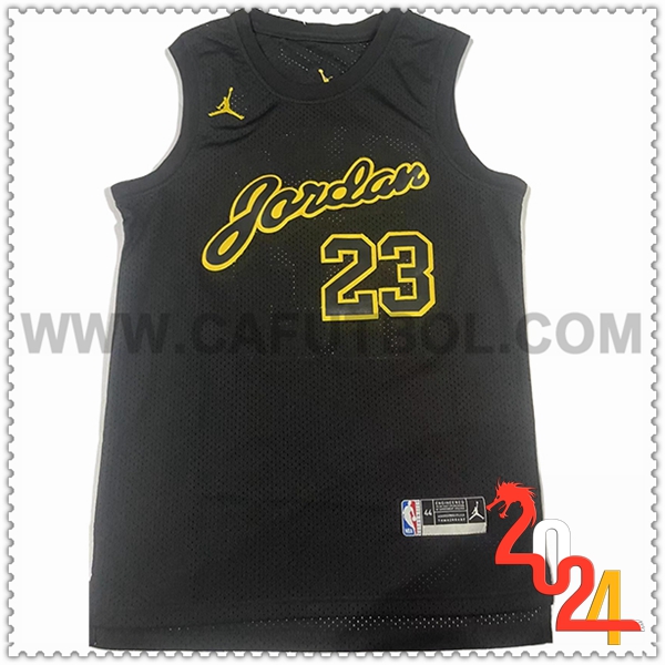 Camisetas NBA Chicago Bulls (JORDAN #23) 2024/25 Negro/Amarillo