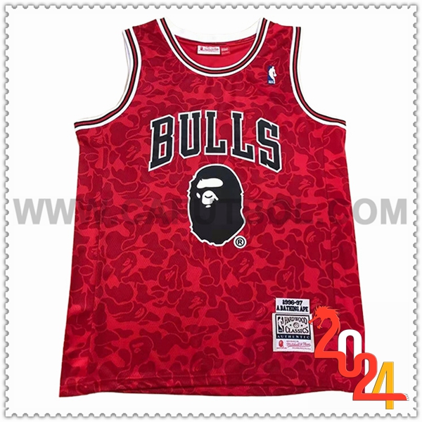 Camisetas NBA Chicago Bulls (BAPE #93) 2024/25 Rojo/Negro