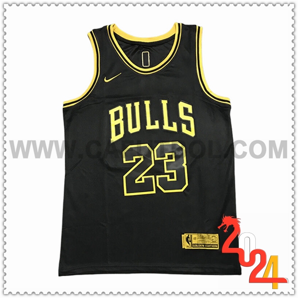 Camisetas NBA Chicago Bulls (JORDAN #23) 2024/25 Negro/Amarillo -03