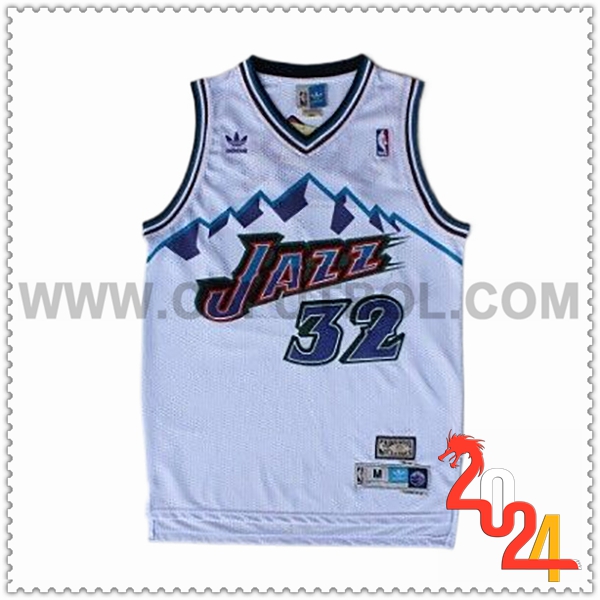 Camisetas NBA Utah Jazz (MALONE #32) 2024/25 Blanco/Violeta