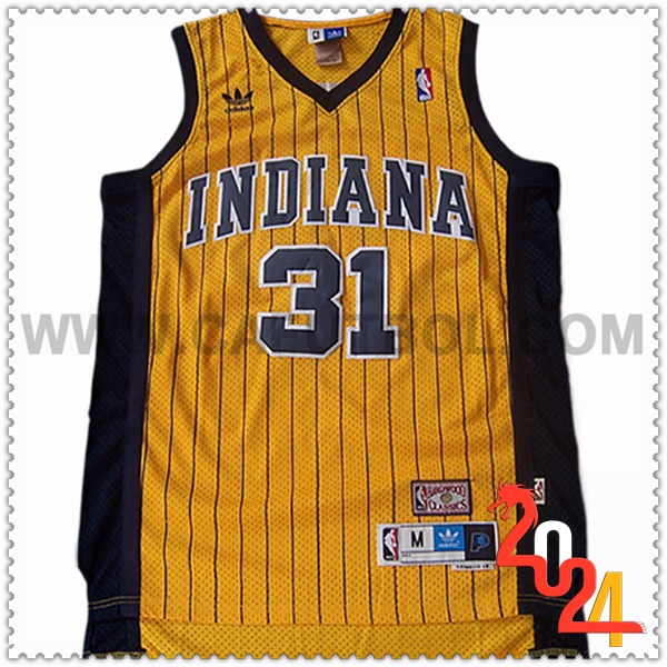 Camisetas NBA Indiana Pacers (MILLER #31) 2024/25 Amarillo/Negro