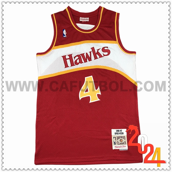 Camisetas NBA Atlanta Hawks (WEBB #4) 2024/25 Rojo/Blanco/Amarillo