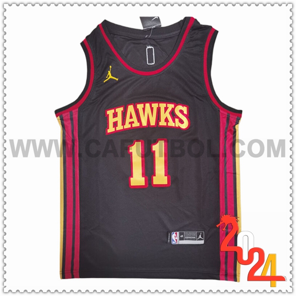 Camisetas NBA Atlanta Hawks (YOUNG #11) 2024/25 Negro/Rojo