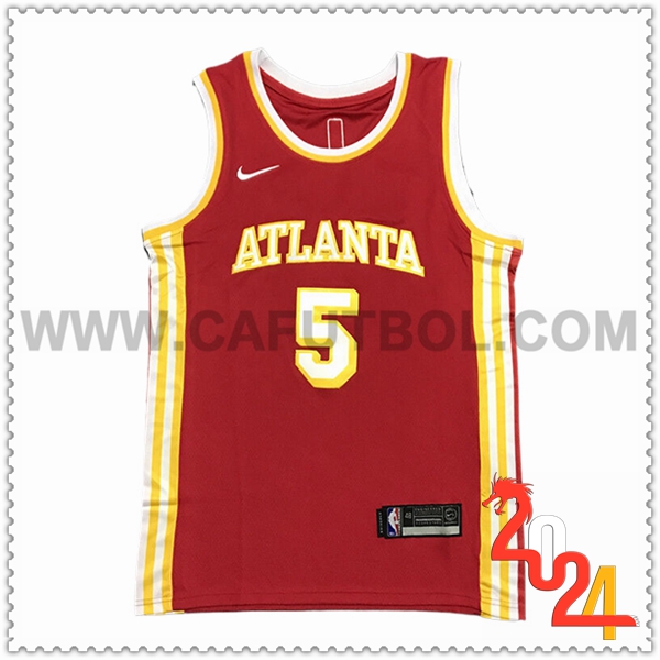 Camisetas NBA Atlanta Hawks (MURRAY #5) 2024/25 Rojo/Amarillo