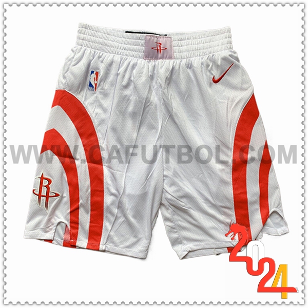 Cortos NBA Houston Rockets 2024/25 Blanco/Rojo -02