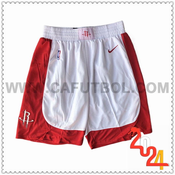 Cortos NBA Houston Rockets 2024/25 Blanco/Rojo -03