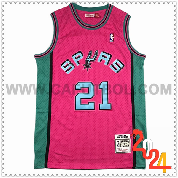 Camisetas NBA San Antonio Spurs (DUNCAN #21) 2024/25 Rosa/Verde