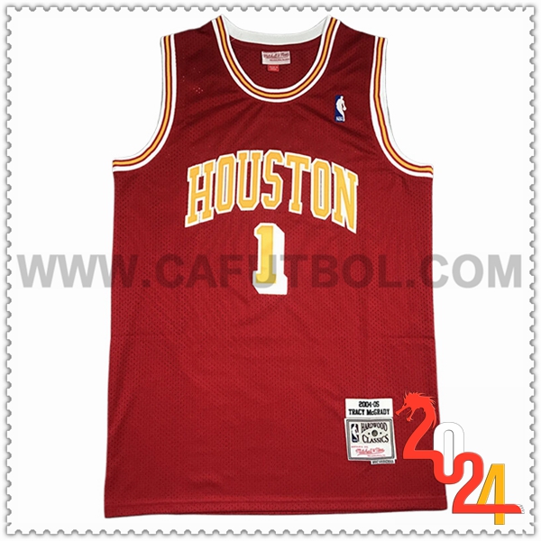 Camisetas NBA Houston Rockets (McGRADY #1) 2024/25 Rojo/Amarillo