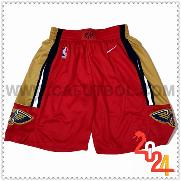 Cortos NBA New Orleans Pelicans 2024/25 Rojo/Amarillo