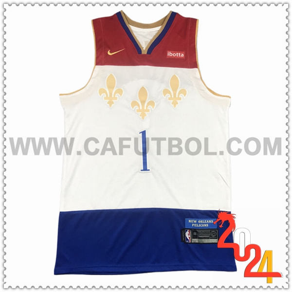 Camisetas NBA San New Orleans Pelicans (WILLIAMSON #1) 2024/25 Blanco/Azul/Rojo