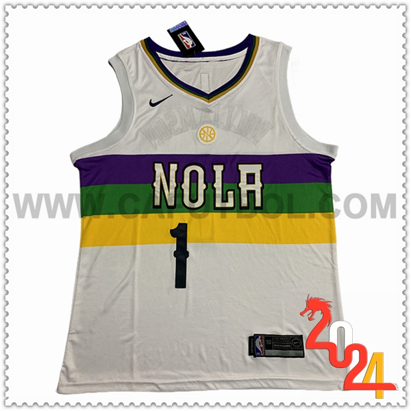 Camisetas NBA San New Orleans Pelicans (WILLIAMSON #1) 2024/25 Blanco -02