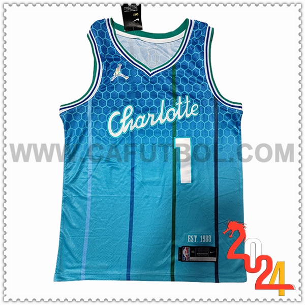 Camisetas NBA Charlotte Hornets (BALL #1) 2024/25 Azul -03