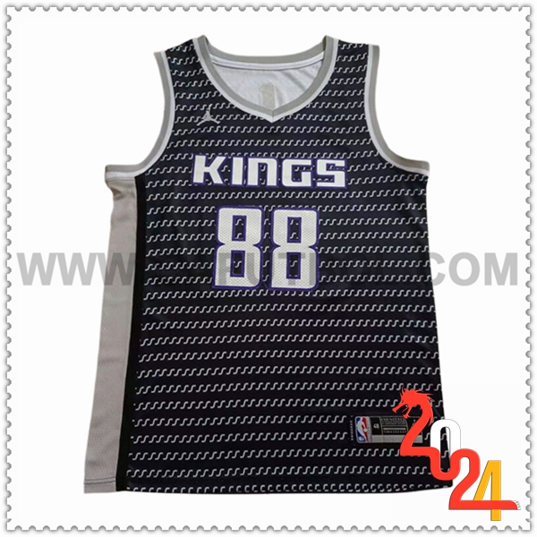 Camisetas NBA Sacramento Kings (QUETA #88) 2024/25 Negro/Gris