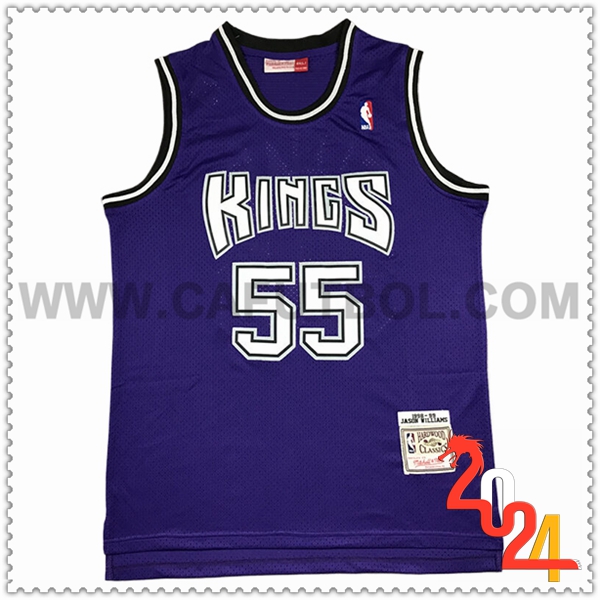 Camisetas NBA Sacramento Kings (WILLAMS #55) 2024/25 Violeta/Blanco