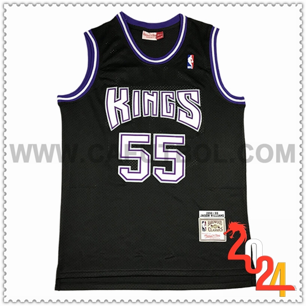 Camisetas NBA Sacramento Kings (WILLAMS #55) 2024/25 Negro/Blanco