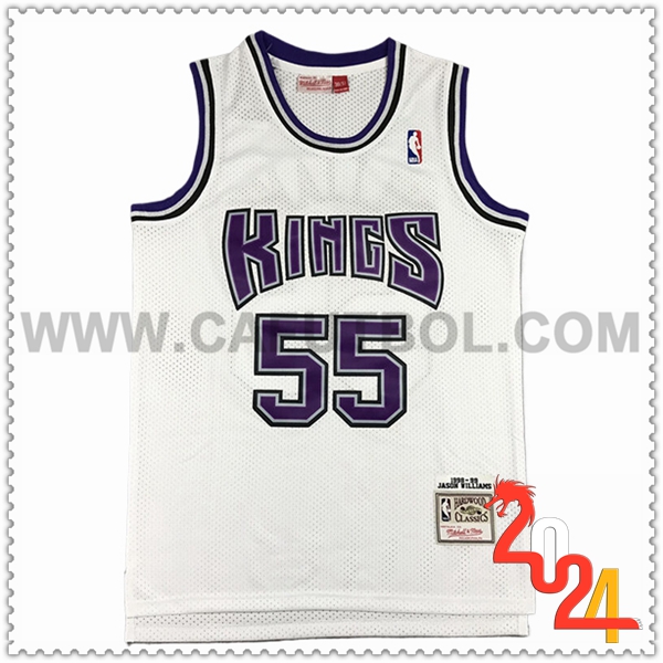 Camisetas NBA Sacramento Kings (WILLAMS #55) 2024/25 Blanco/Violeta -02