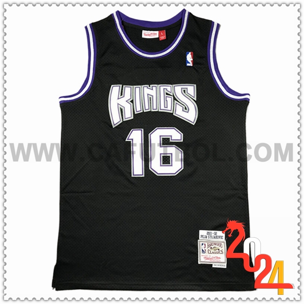 Camisetas NBA Sacramento Kings (STOJAKOVIC #16) 2024/25 Negro/Blanco