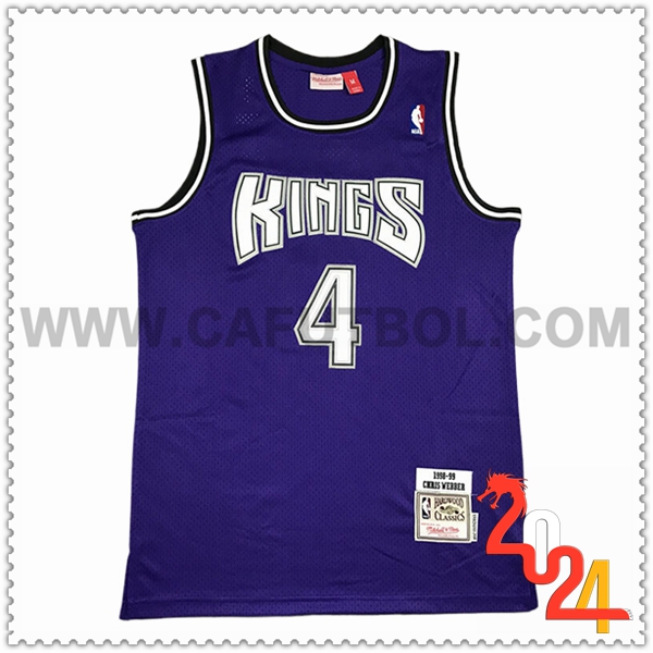 Camisetas NBA Sacramento Kings (WEBBER #4) 2024/25 Violeta/Blanco