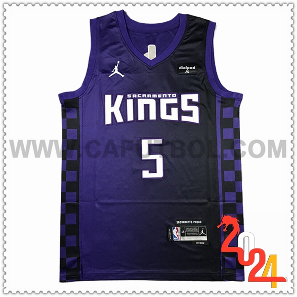 Camisetas NBA Sacramento Kings (FOX #5) 2024/25 Violeta/Negro