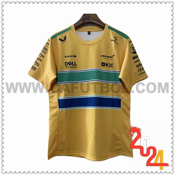 Camiseta de manga corta F1 McLaren Team Amarillo/Azul/Verde 2024