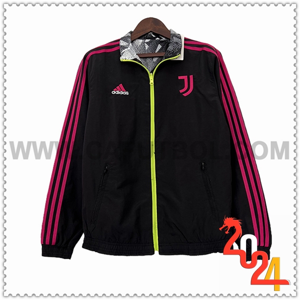 Rompevientos Juventus Negro/Rosa 2024 2025