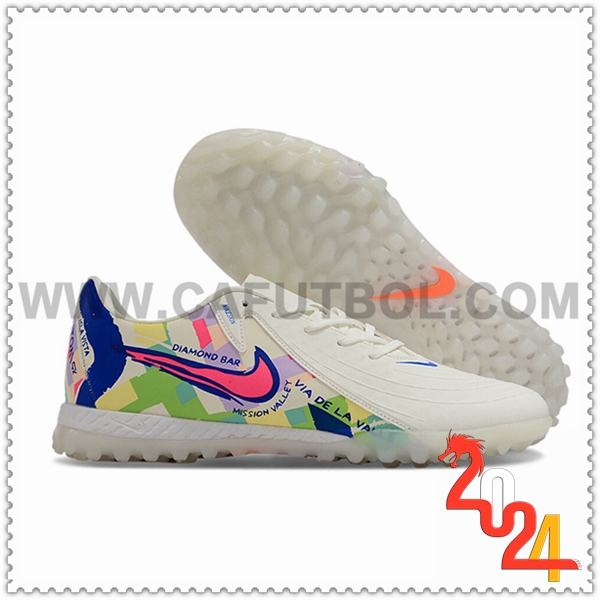 Nike Zapatos Futbol Phantom GX II EliteTF Blanco/Verde/Rosa