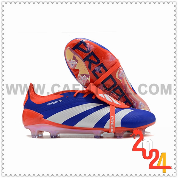 Adidas Zapatos Futbol Predator Elite Tongue FG Blanco/Azul/Naranja