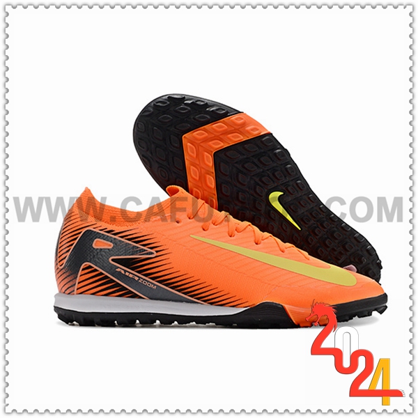 Nike Zapatos Futbol Air Zoom Mercurial Vapor XVI Elite TF Naranja/Negro/Amarillo