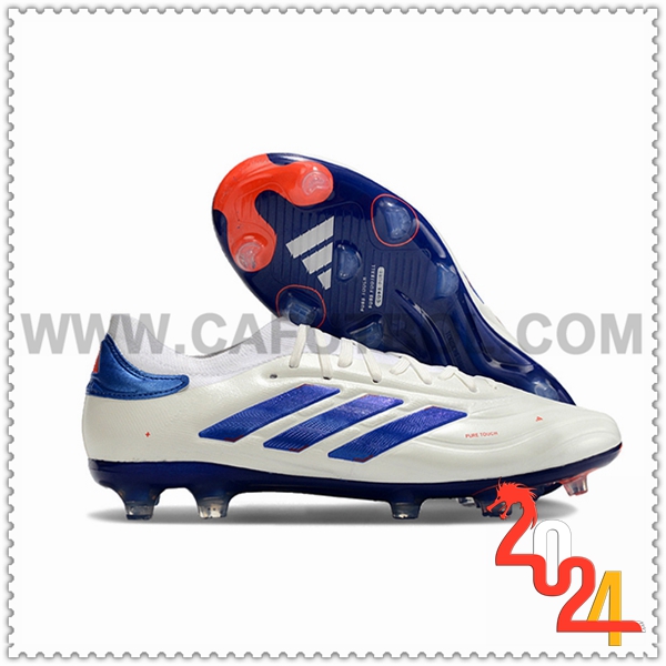 Copa Zapatos Futbol PURE II+ FG BOOTS Blanco/Azul