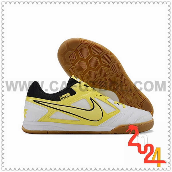 Nike Zapatos Futbol Supreme x Nike SB Gato Blanco/Amarillo