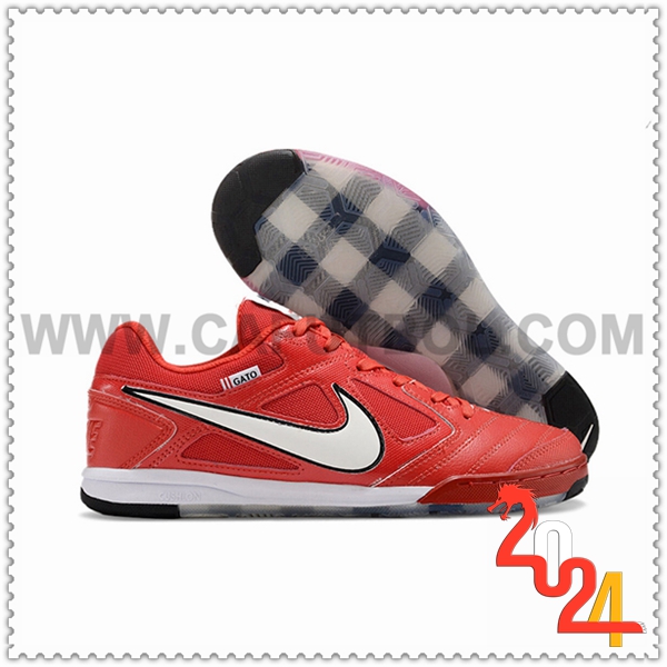 Nike Zapatos Futbol Supreme x Nike SB Gato Blanco/Rojo