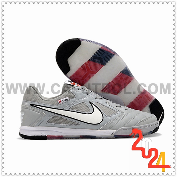 Nike Zapatos Futbol Supreme x Nike SB Gato Gris/Blanco