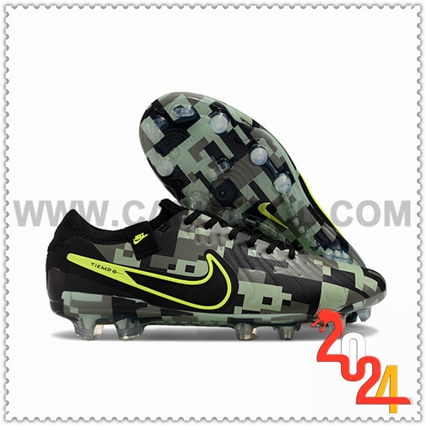 Nike Zapatos Futbol Tiempo Legend X Elite FG Negro/Verde