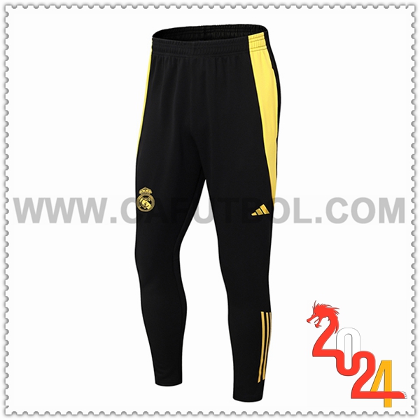 Pantalones Entrenamiento Real Madrid Negro/Amarillo 2024 2025