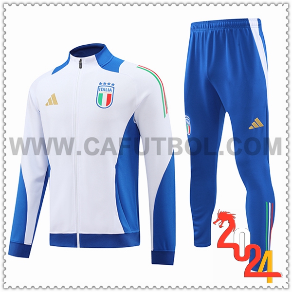 Chandal Chaquetas Futbol Italia Blanco/Azul 2024 2025