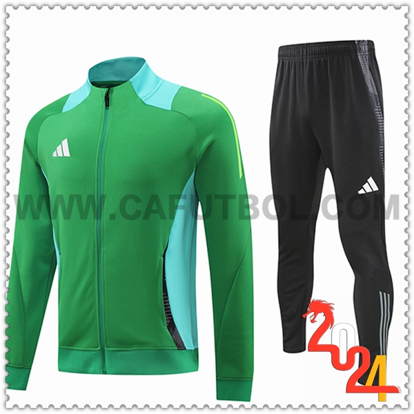 Chandal Chaquetas Futbol Adidas Verde/Azul 2024 2025