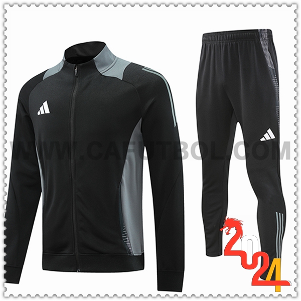 Chandal Chaquetas Futbol Adidas Negro/Gris 2024 2025