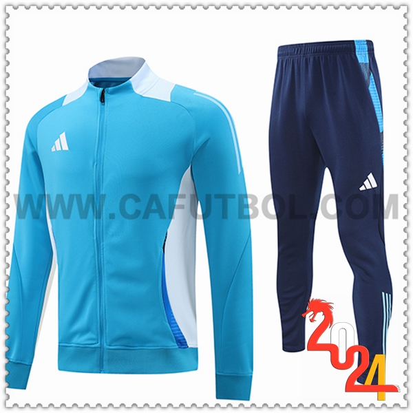 Chandal Chaquetas Futbol Adidas Azul/Blanco 2024 2025
